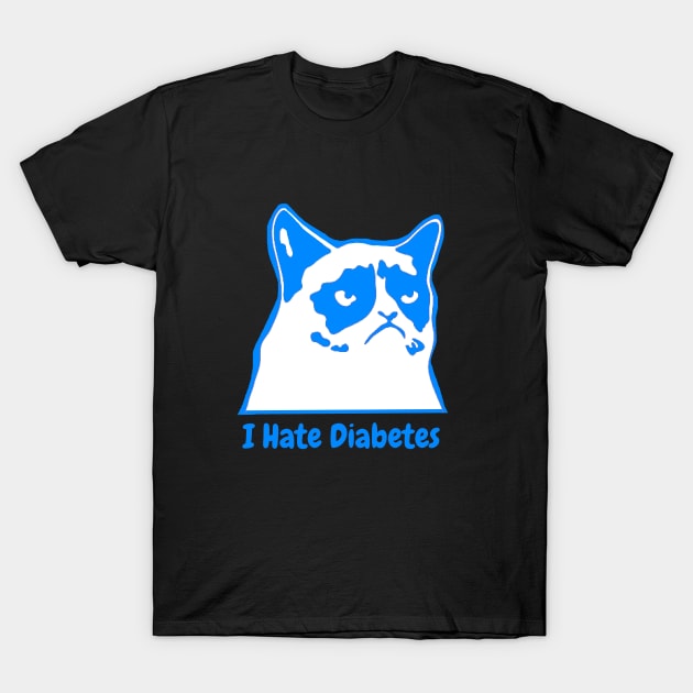 I Hate Diabetes Blue T-Shirt by CatGirl101